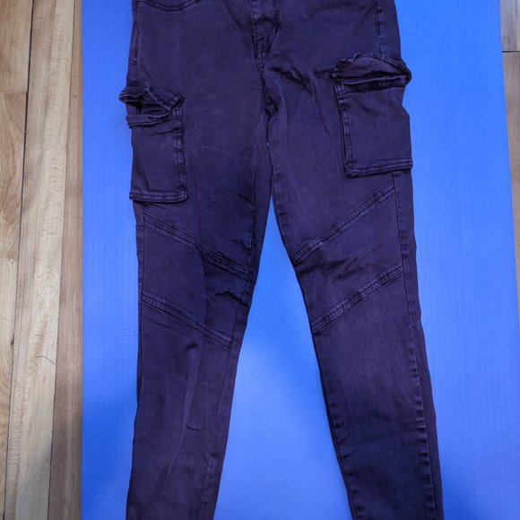 Burgundy jegging cargo pants - Picture 3 of 7